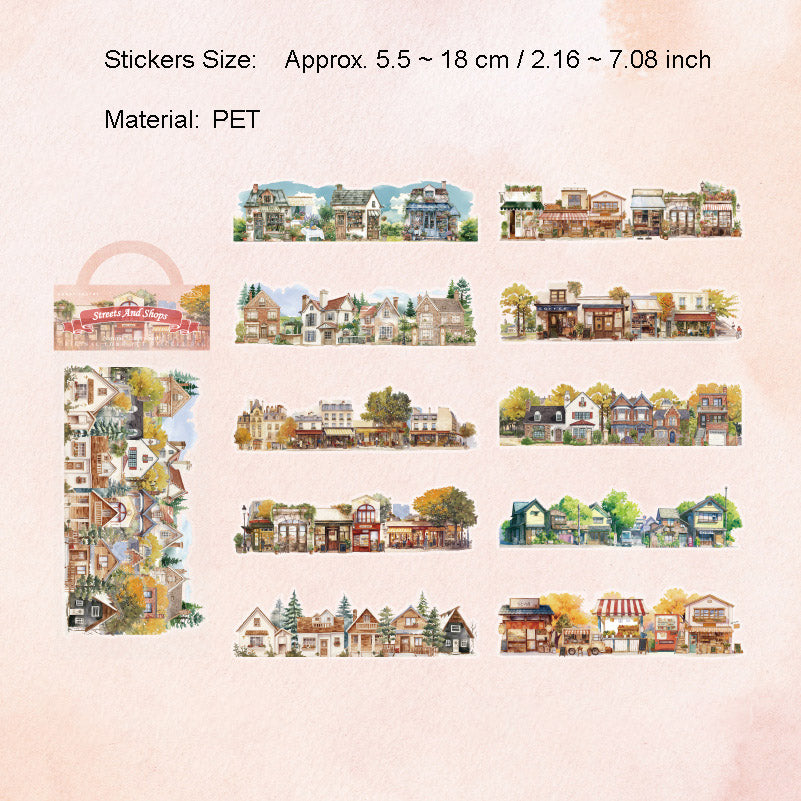 10 Pcs Travel Landscape PET Stickers ZWZRCS