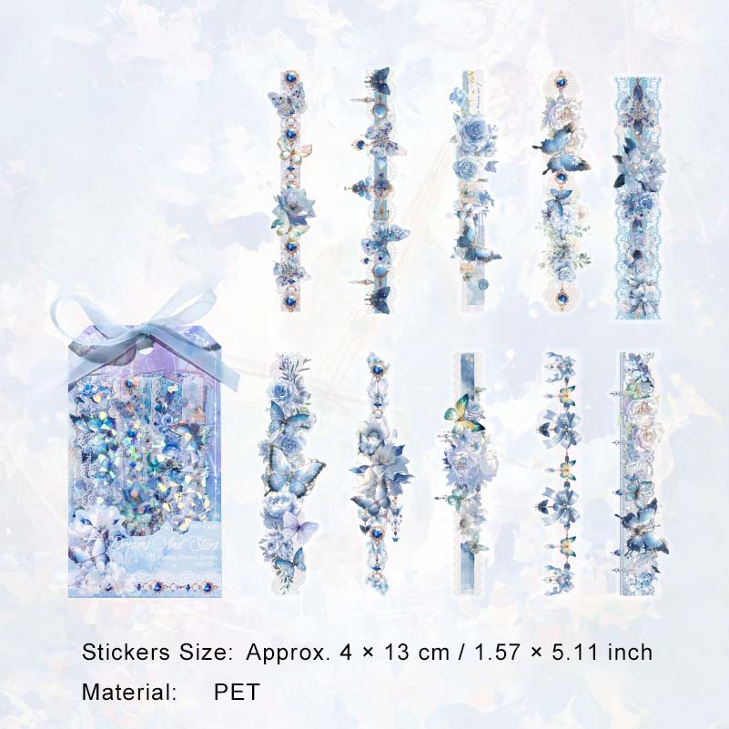 20 Pcs Shell Light Flower Butterfly Stickers YCMJ