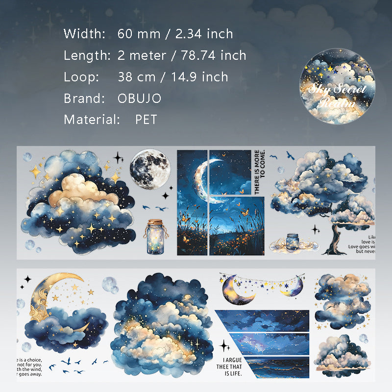 1 Roll Cloud Sky PET Stickers Tape TKMJ