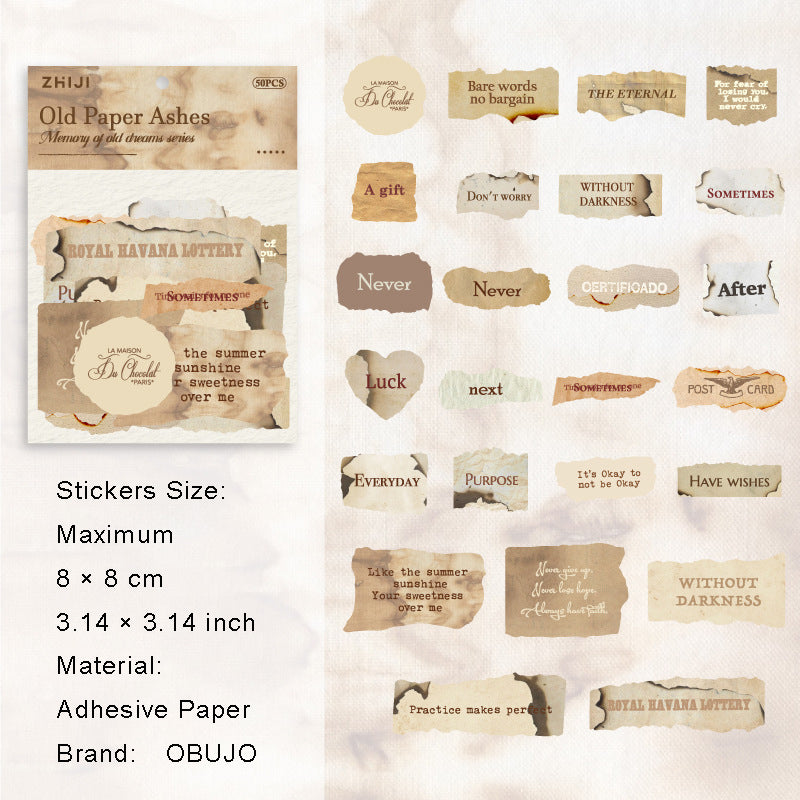 25 Pcs Vintage Word Stickers JYJM