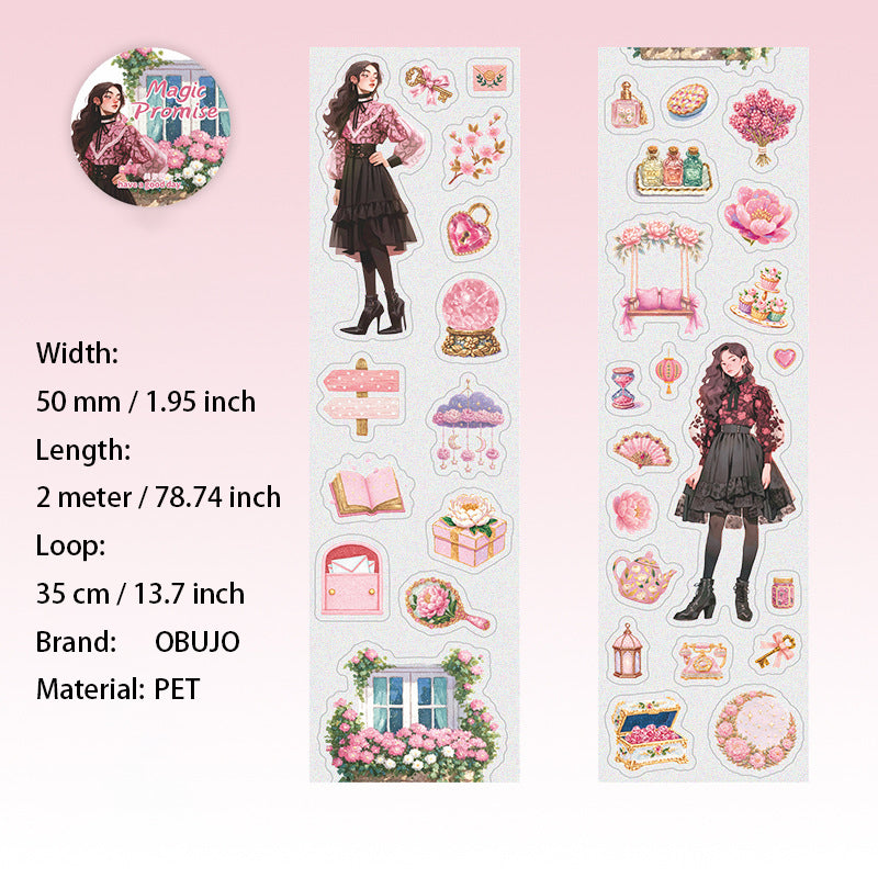 1 Roll Magic Girl PET Stickers Tape MFZY