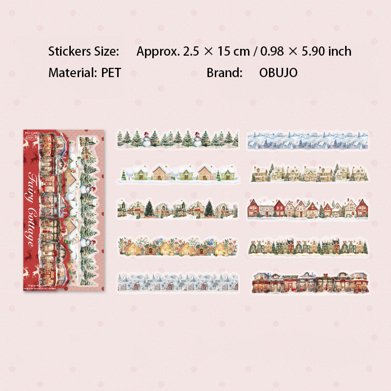 20 Pcs Christmas Theme PET Stickers XHSD