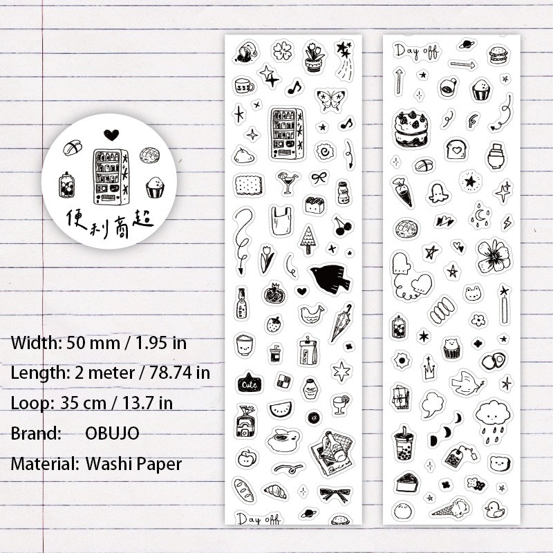 1 Roll Cute Planner Stickers Tape MNTY