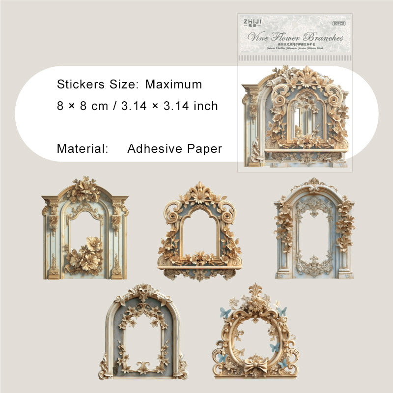 10 Pcs Vintage Frame Stickers YYLG