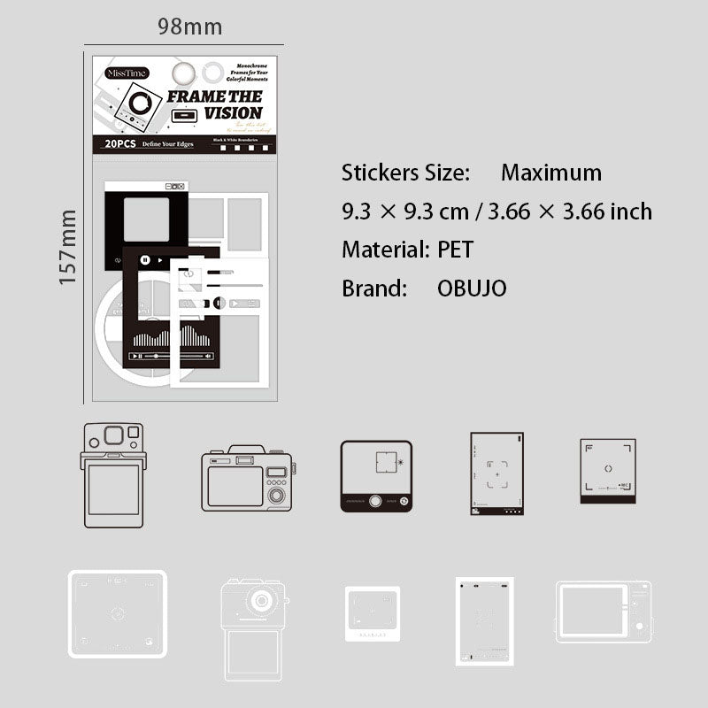 20 Pcs Movie Flim PET Stickers KGSJ