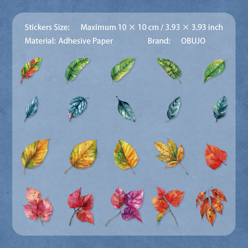 20 Pcs Seasonal Leaf PET Stickers LYPZ