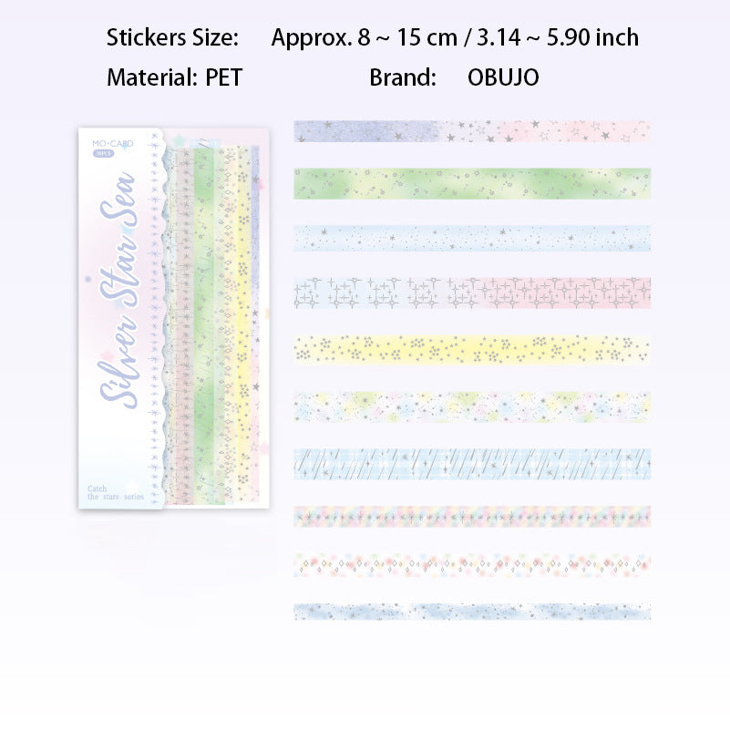 20 Pcs Star Themed PET Stickers BZXX