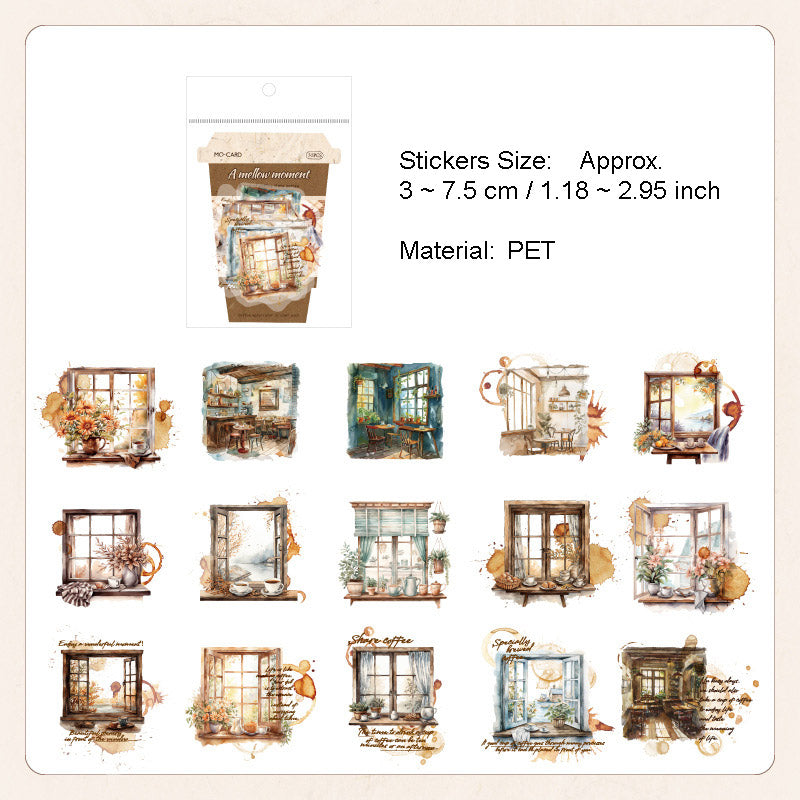 30 Pcs Coffee Theme PET Stickers YBKFSJ