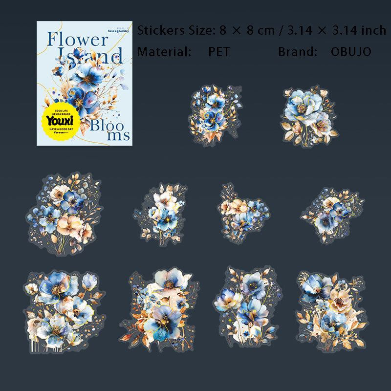 20 Pcs Flower PET Stickers HYZF