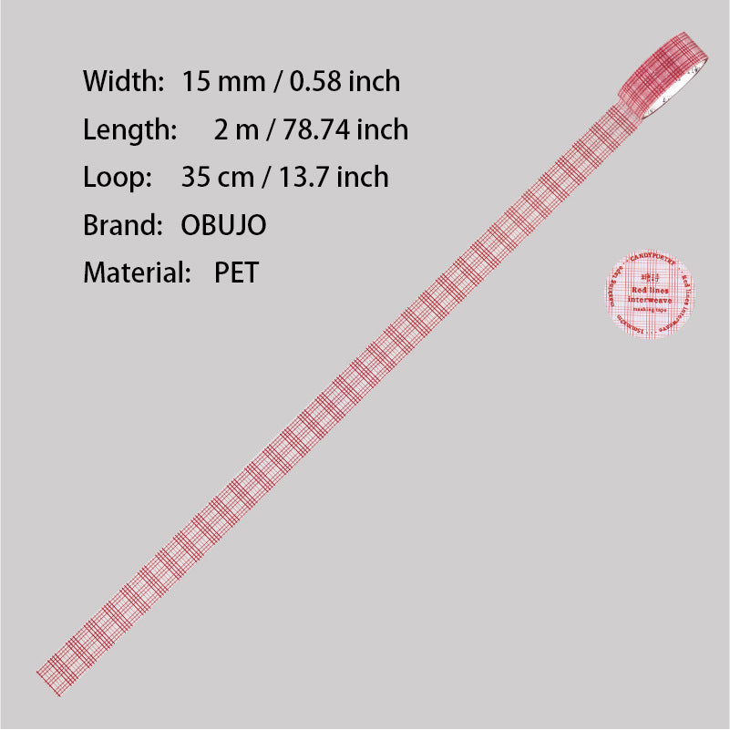 1 Roll Red Themed PET Tape FHXZ