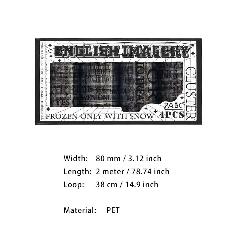 4 Rolls Positive Words PET Tape Set YHBH