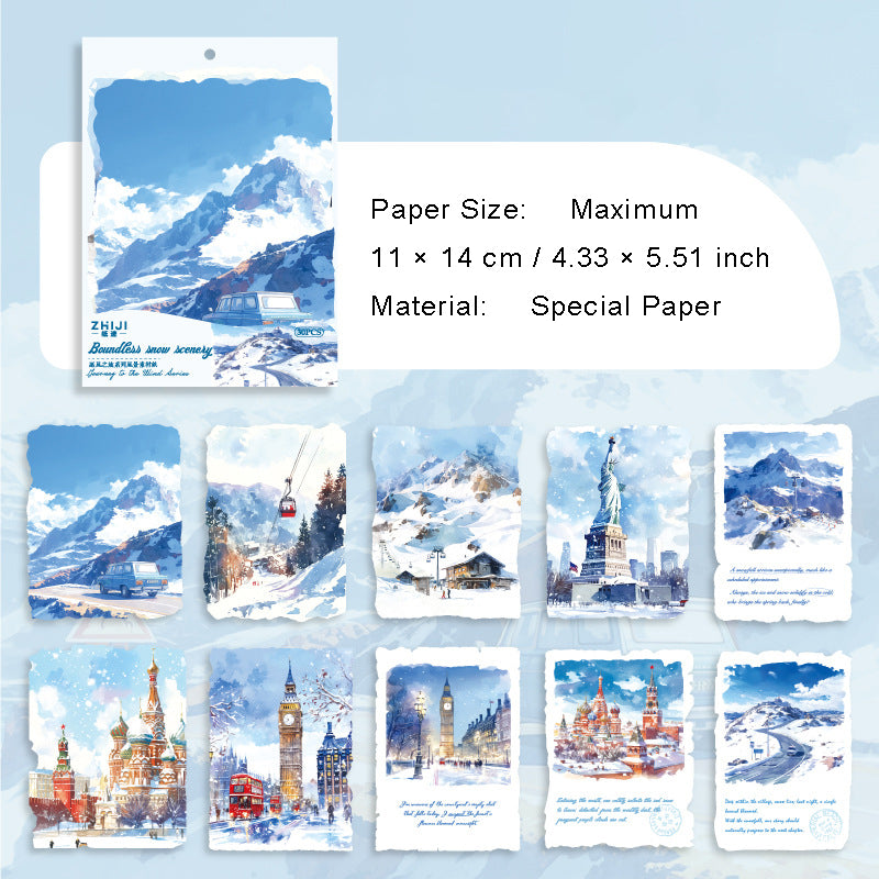 30 Pcs Travel Landscape Scrapbook Paper ZFZ:
