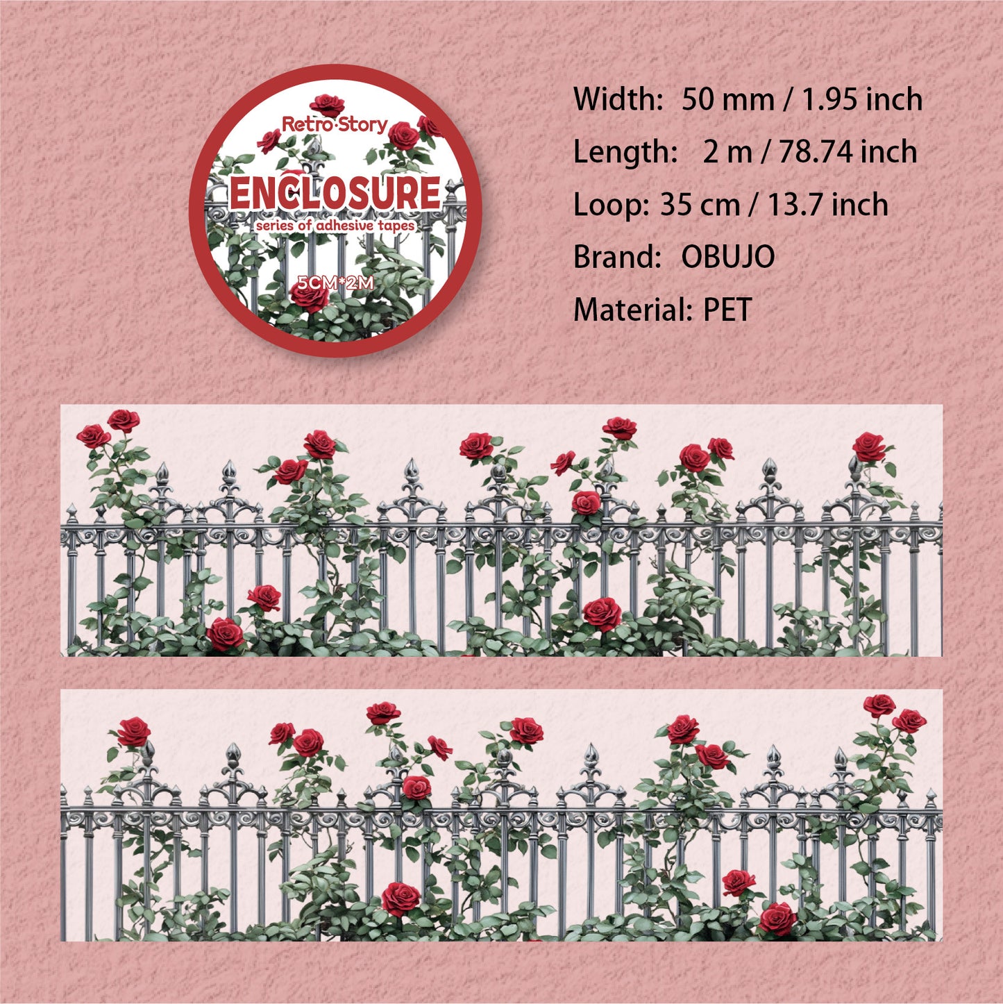 1 Roll Flower Fence PET Tape WGXL