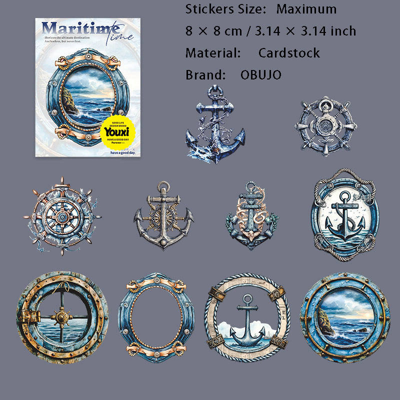 15 Pcs Nautical Theme Cardstock Stickers JJSG