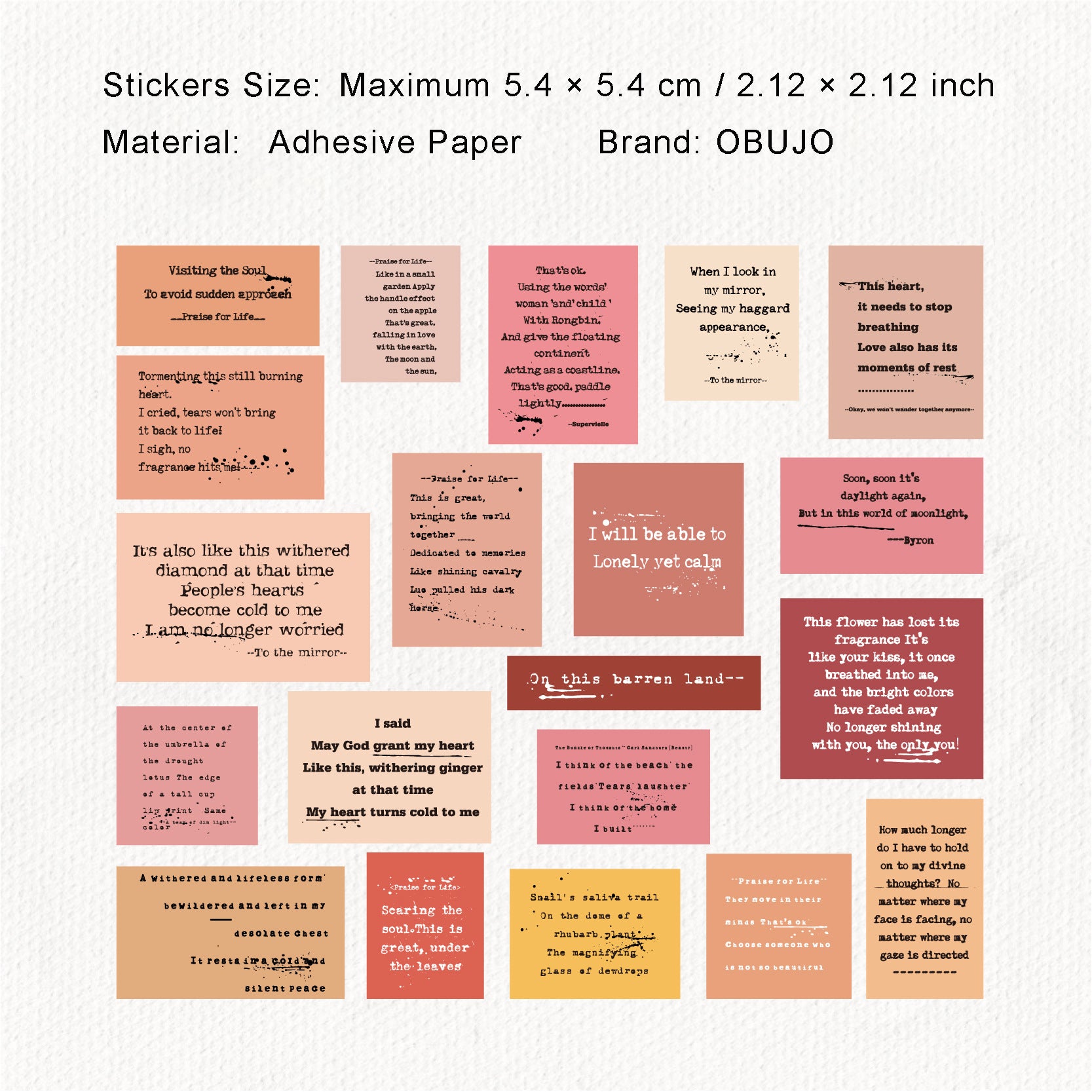 20 Pcs Vintage Quote Stickers ZSXL