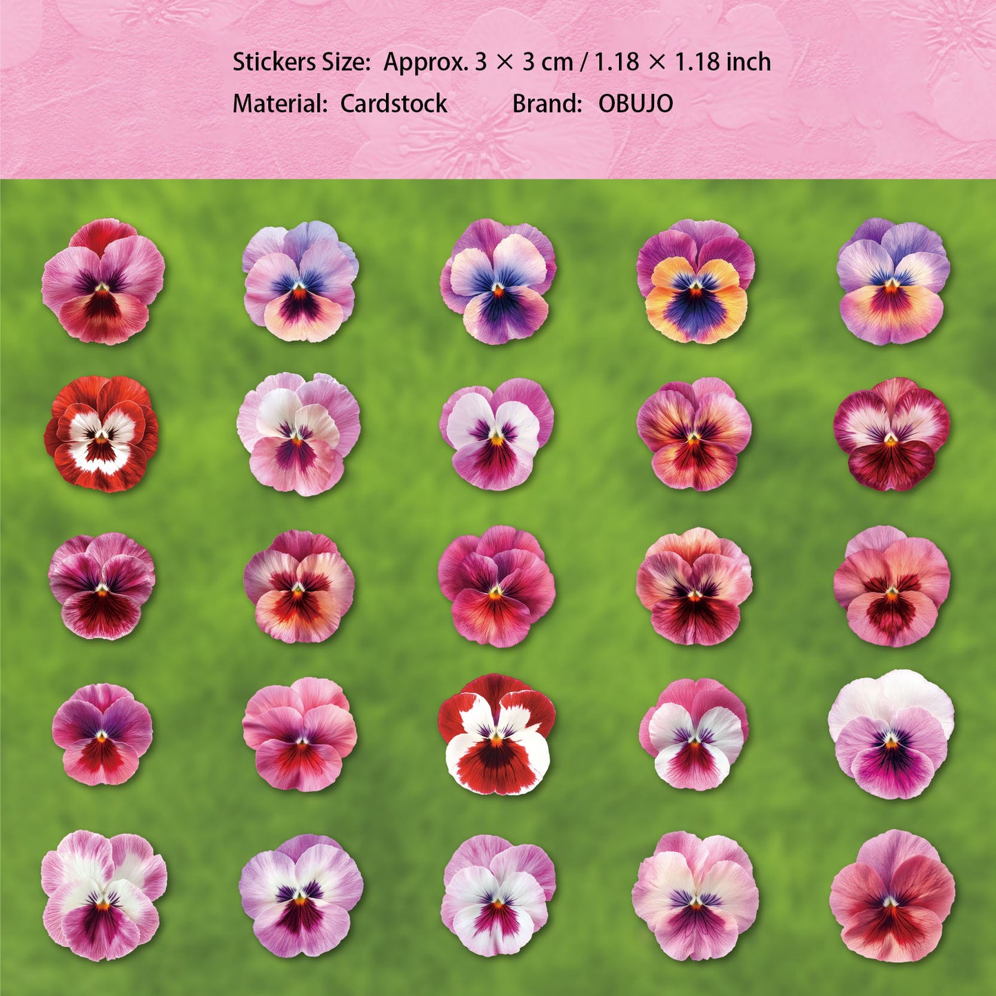 25 Pcs Flower Cardstock Stickers DDXL