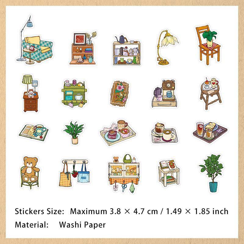 40 Pcs Home Life Washi Stickers HWXN