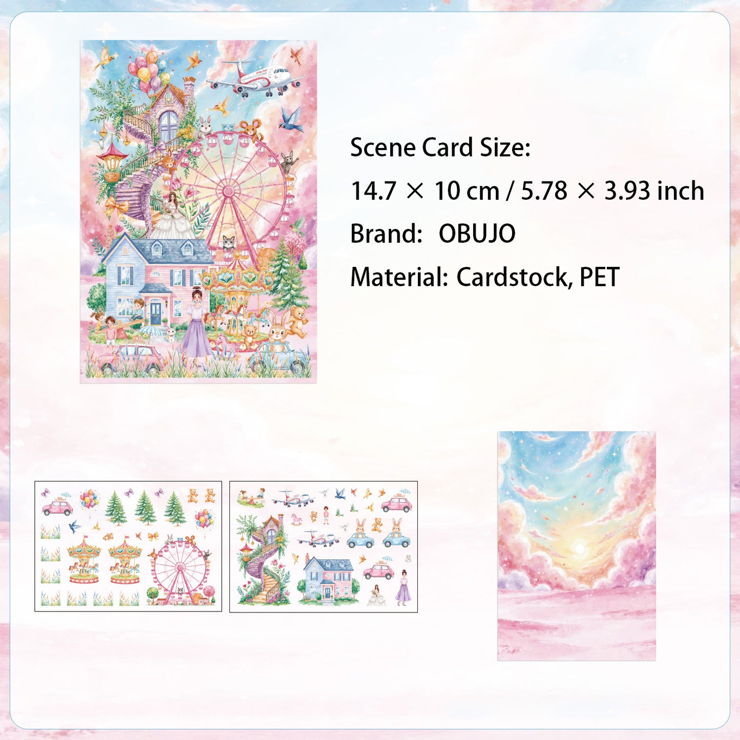 Fantasy Garden Manor Scene DIY Stickers Kit ZXWJ