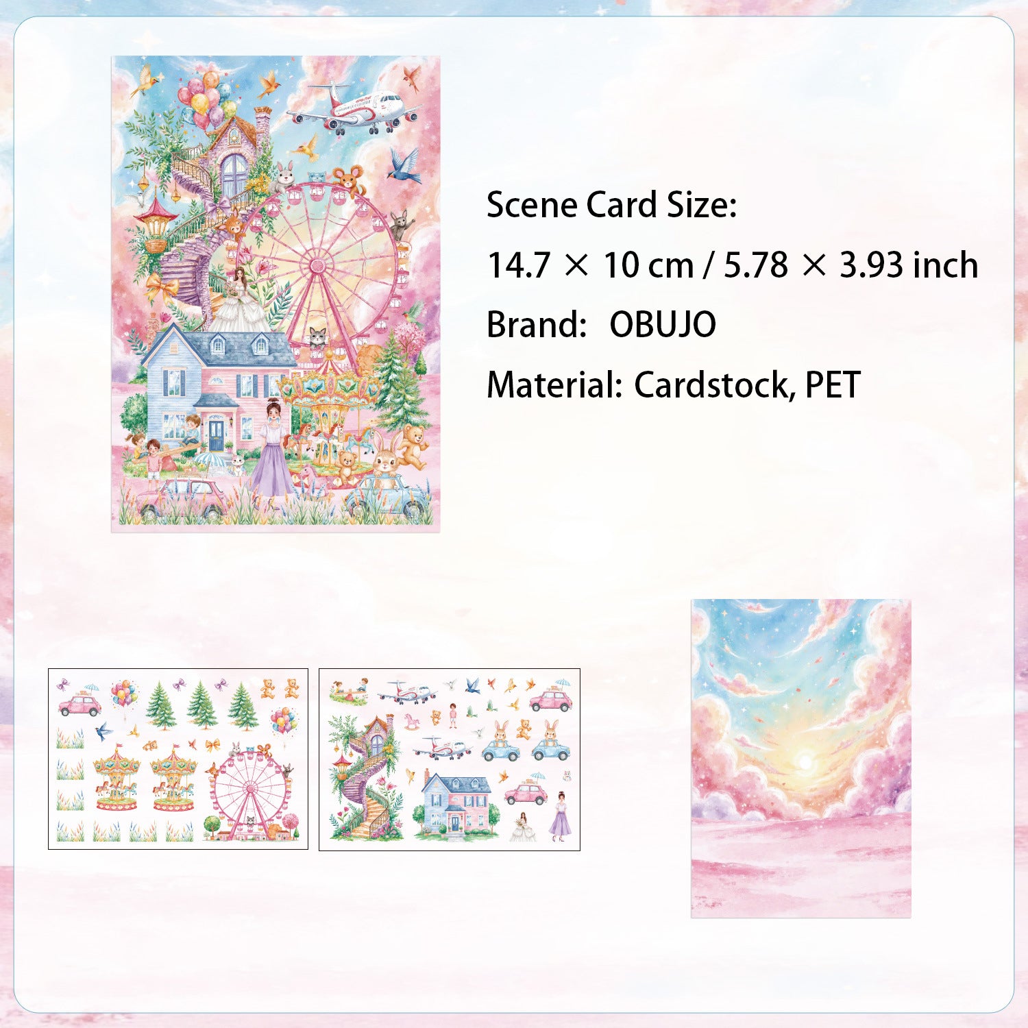 Fantasy Garden Manor Scene DIY Stickers Kit ZXWJ