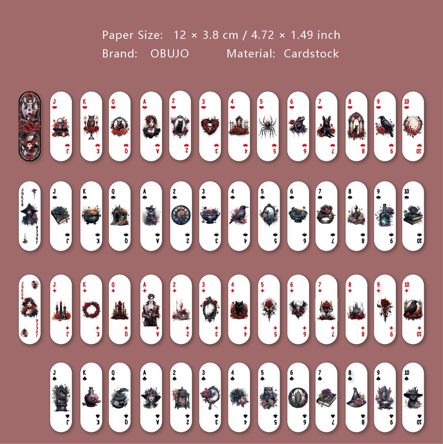 54 Pcs Poker Theme Journal Cardstock PKXL