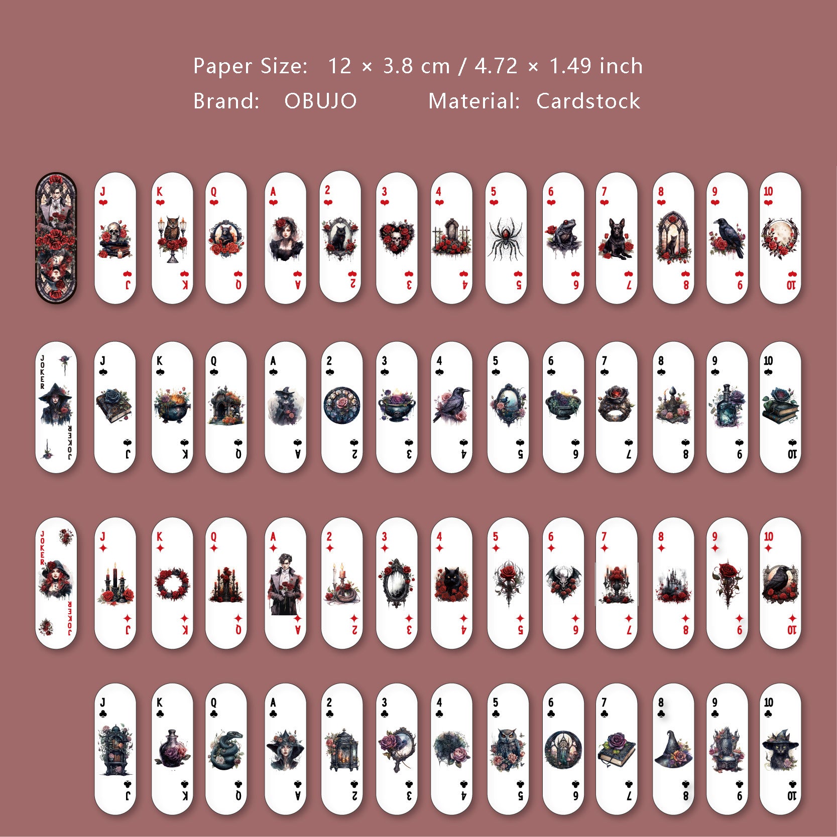 54 Pcs Poker Theme Journal Cardstock PKXL