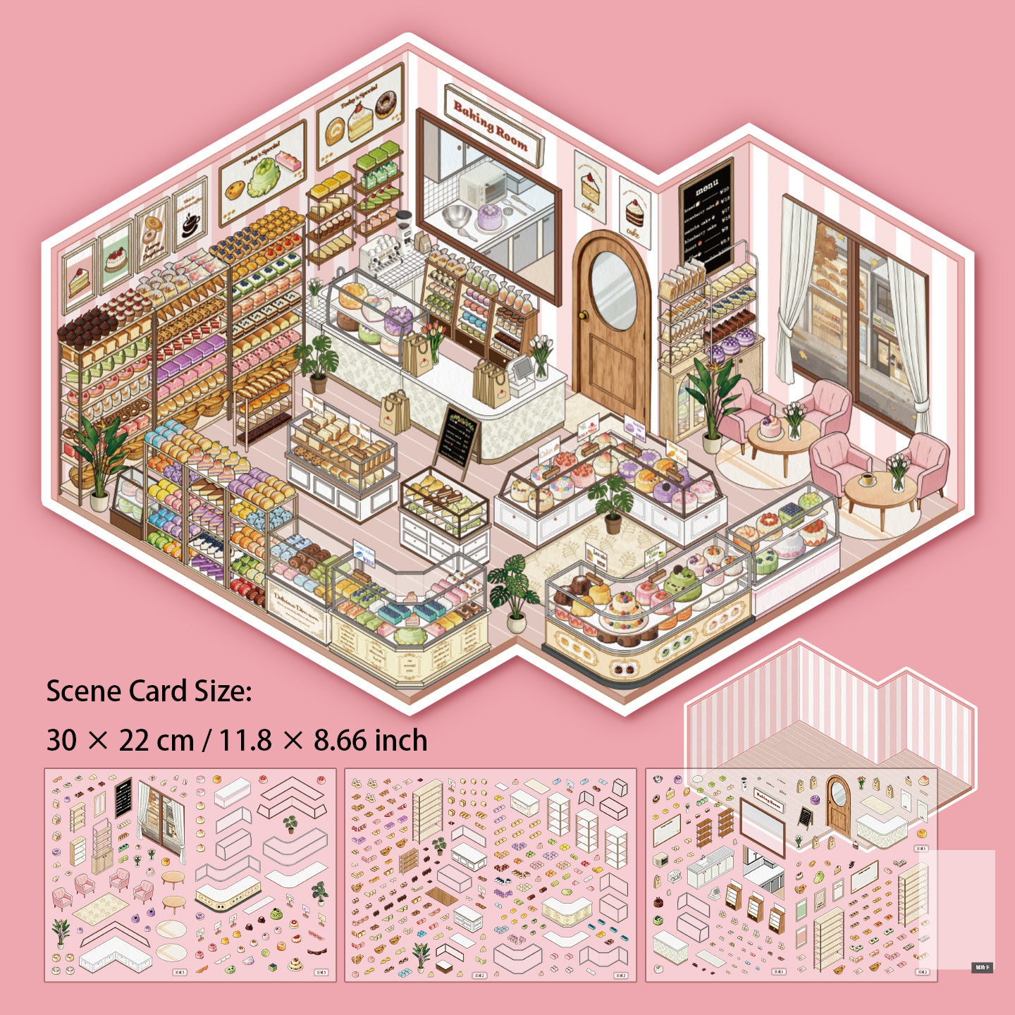 3D Bakery Scene DIY Stickers Kit DPJY