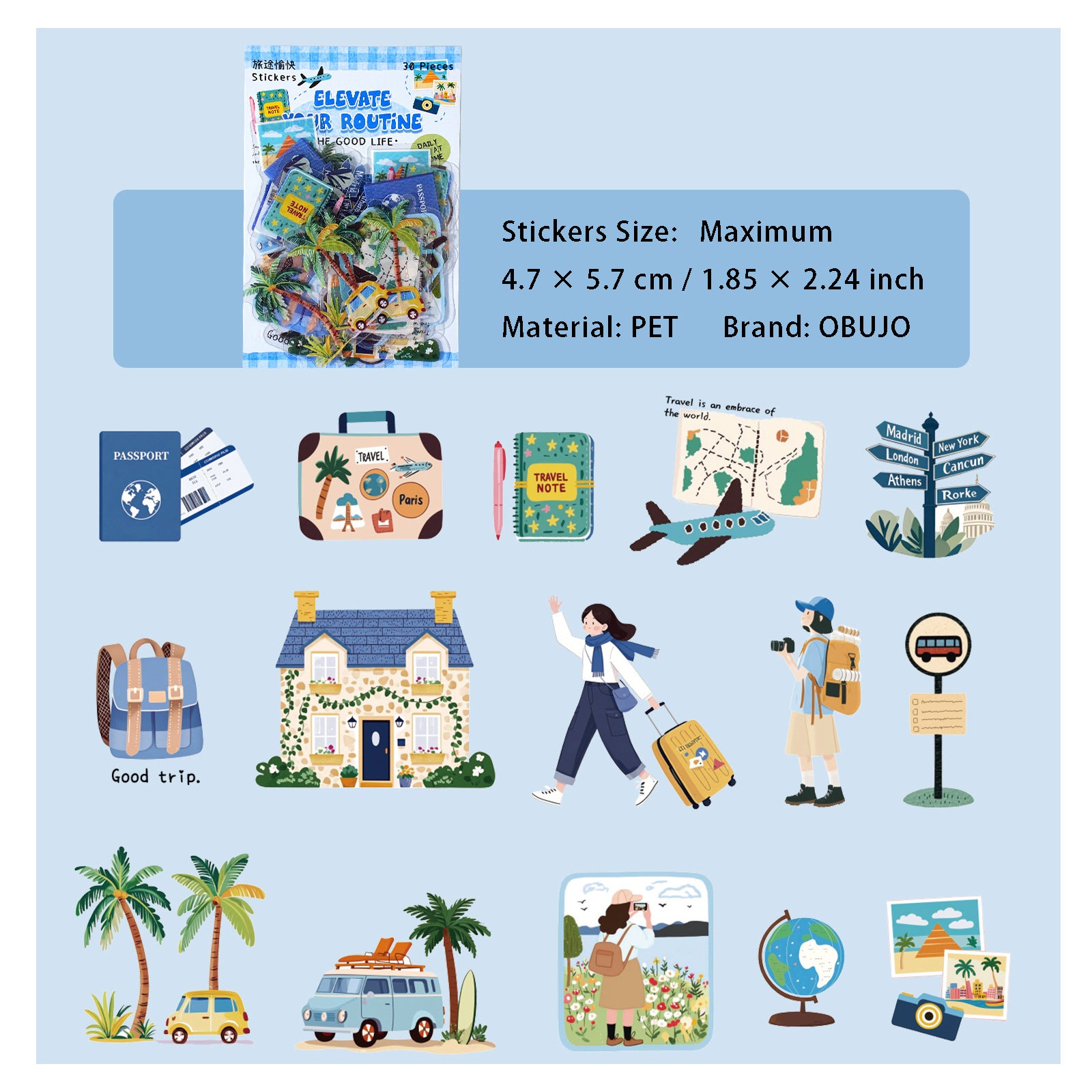 30 Pcs Dialy Life PET Stickers DLRC