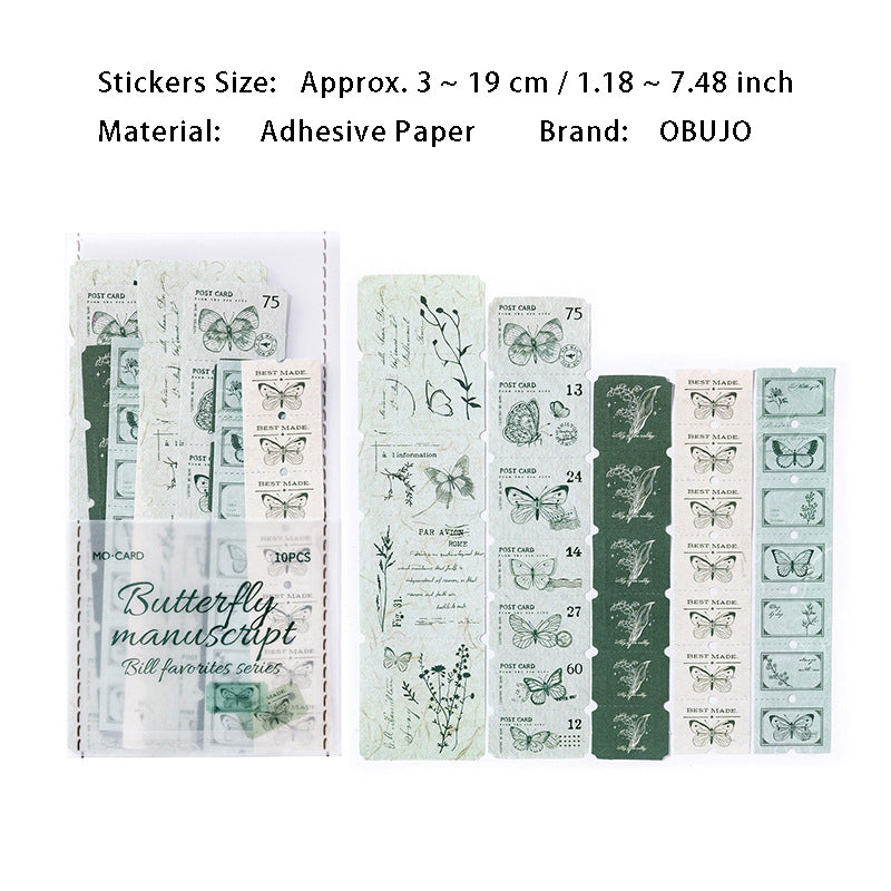 20 Sheets Vintage Label Stickers BQSCJ