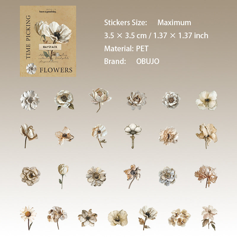 25 Pcs Vintage Flower Stickers SGSHJ
