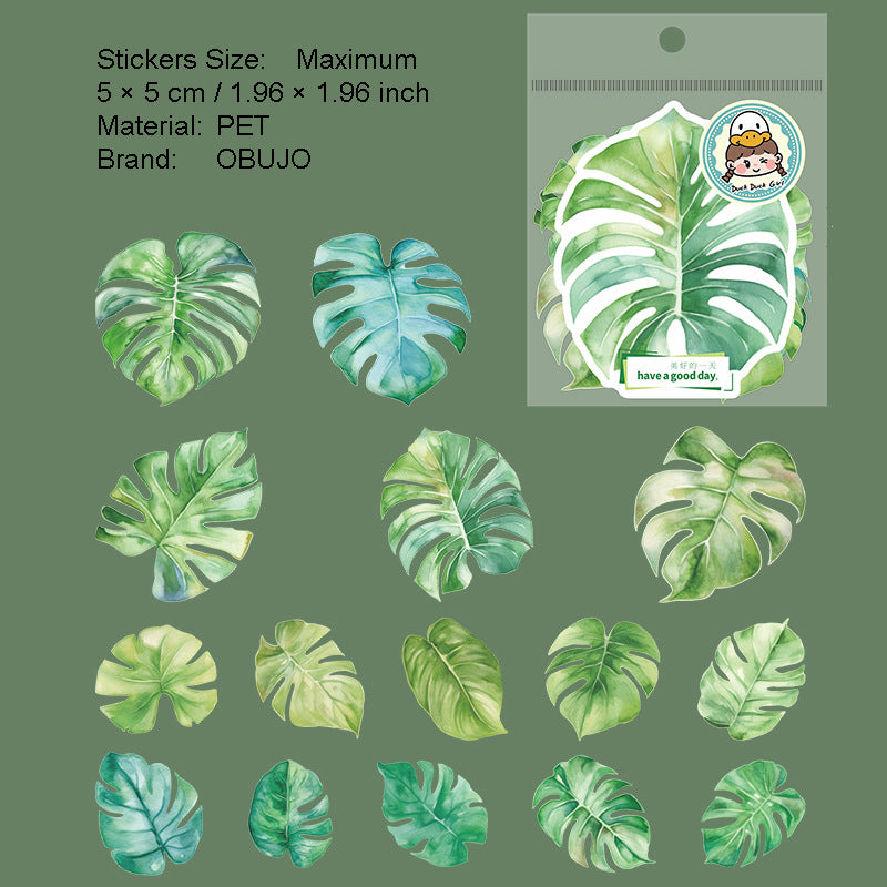 45 Pcs Leaf PET Stickers YPSY
