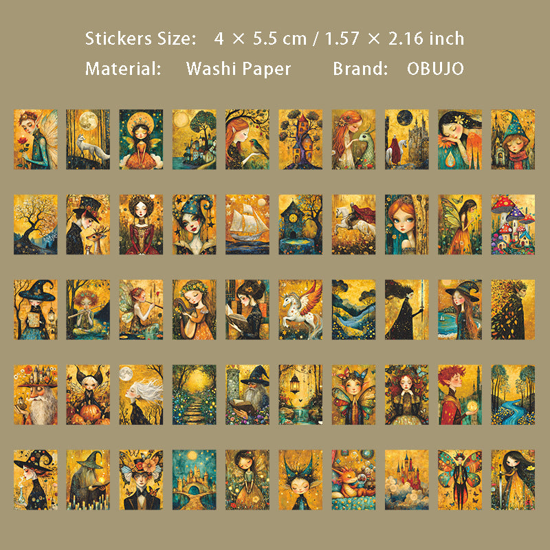 50 Pcs Fairy Tale Theme Washi Stickers Book THXS