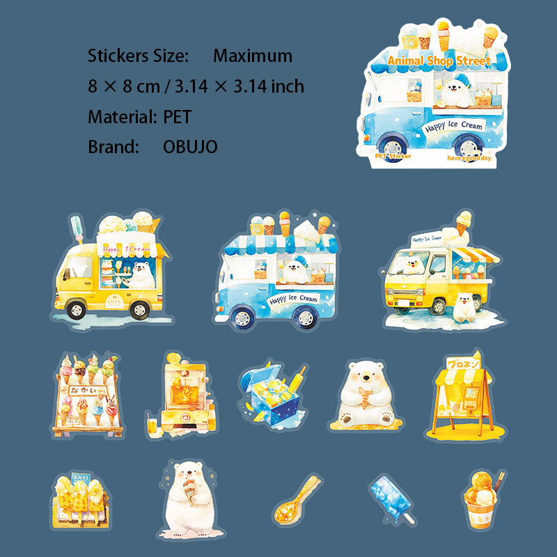 13 Pcs Animal Shop Store PET Stickers DWSD