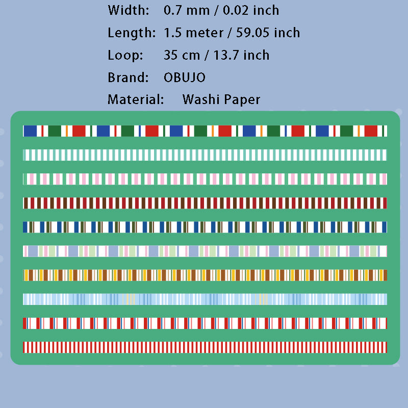 10 Rolls Star Grid Stripe Washi Tape Set ZHSJ