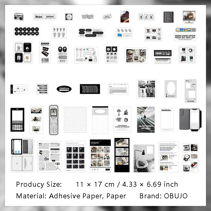 50 Pcs Aesthetic Journal Stickers and Paper RAMC