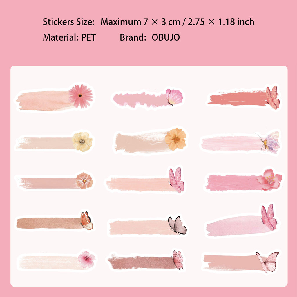 20 Pcs Watercolor Brush Paint PET Stickers HDSJ