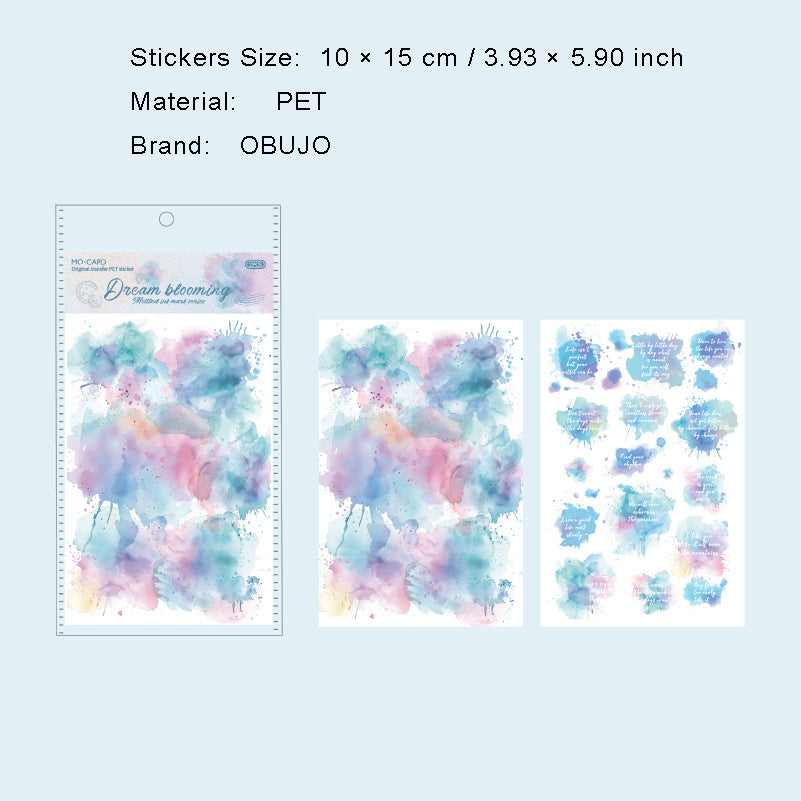 2 Sheets Watercolor Transfer Stickers BBMJ