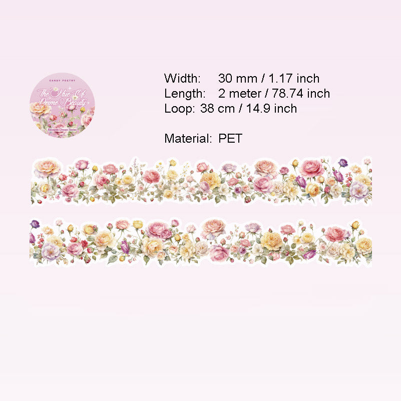 1 Roll Flower Vine PET Stickers HKMJ