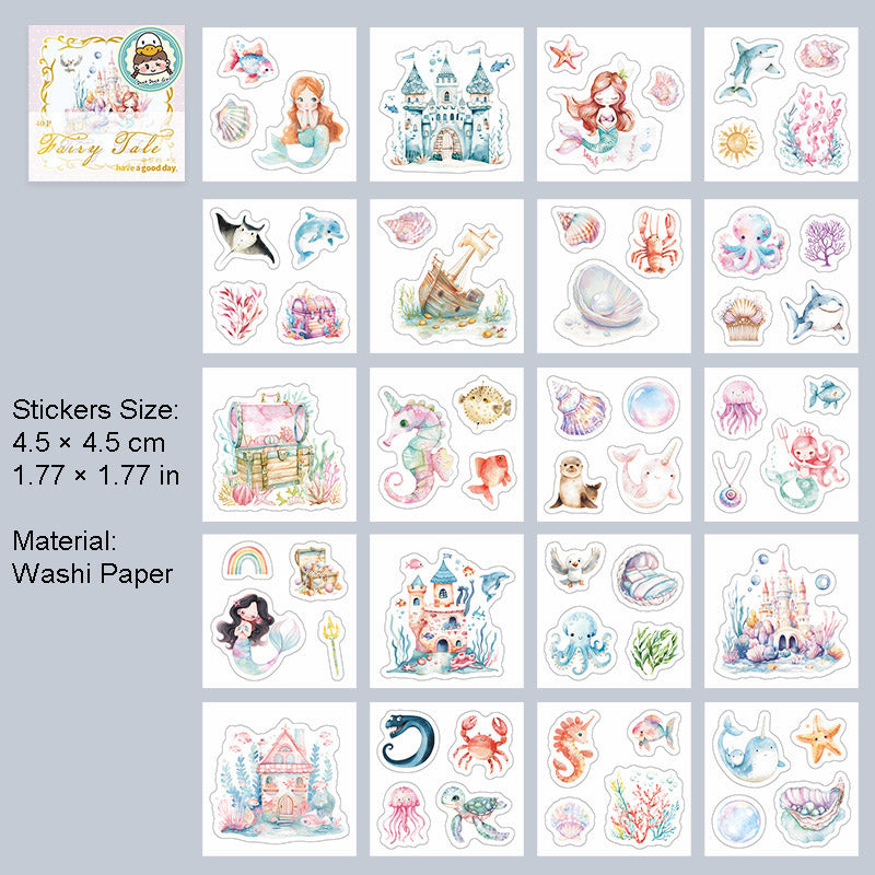40 Sheets Fairy Theme Washi Stickers Book XGTH