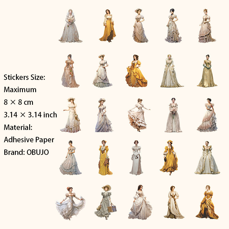 15 Pcs Vintage Party Lady Stickers NJYC