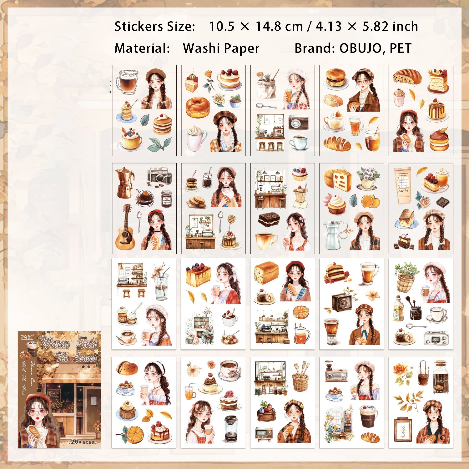 20 Sheets Lifestyle Girl Stickers Book HXFL