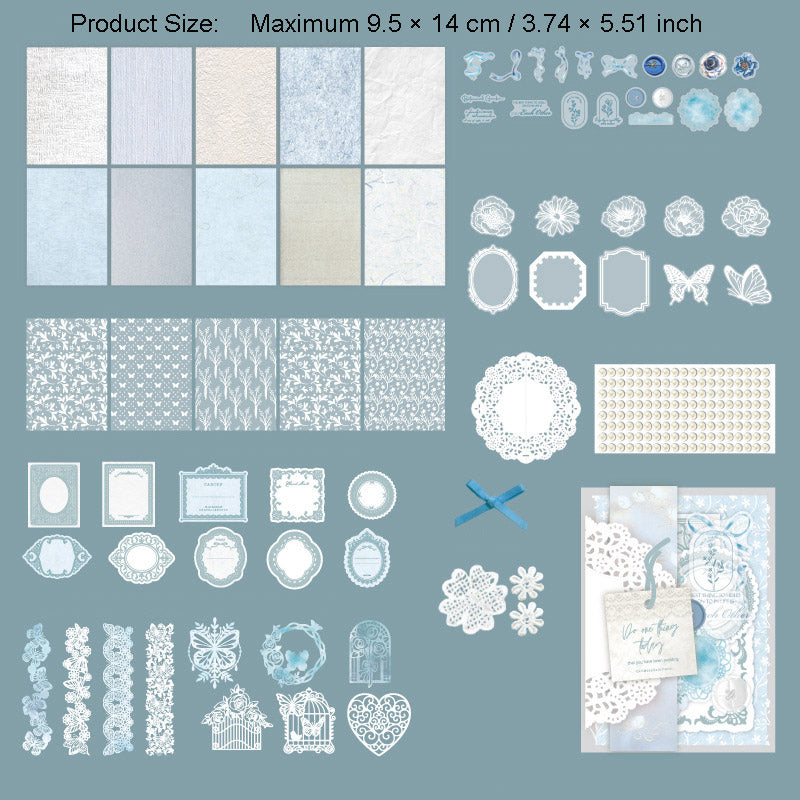 126 Pcs Lace Theme Scrapbook Supplies Kit SHDSJ