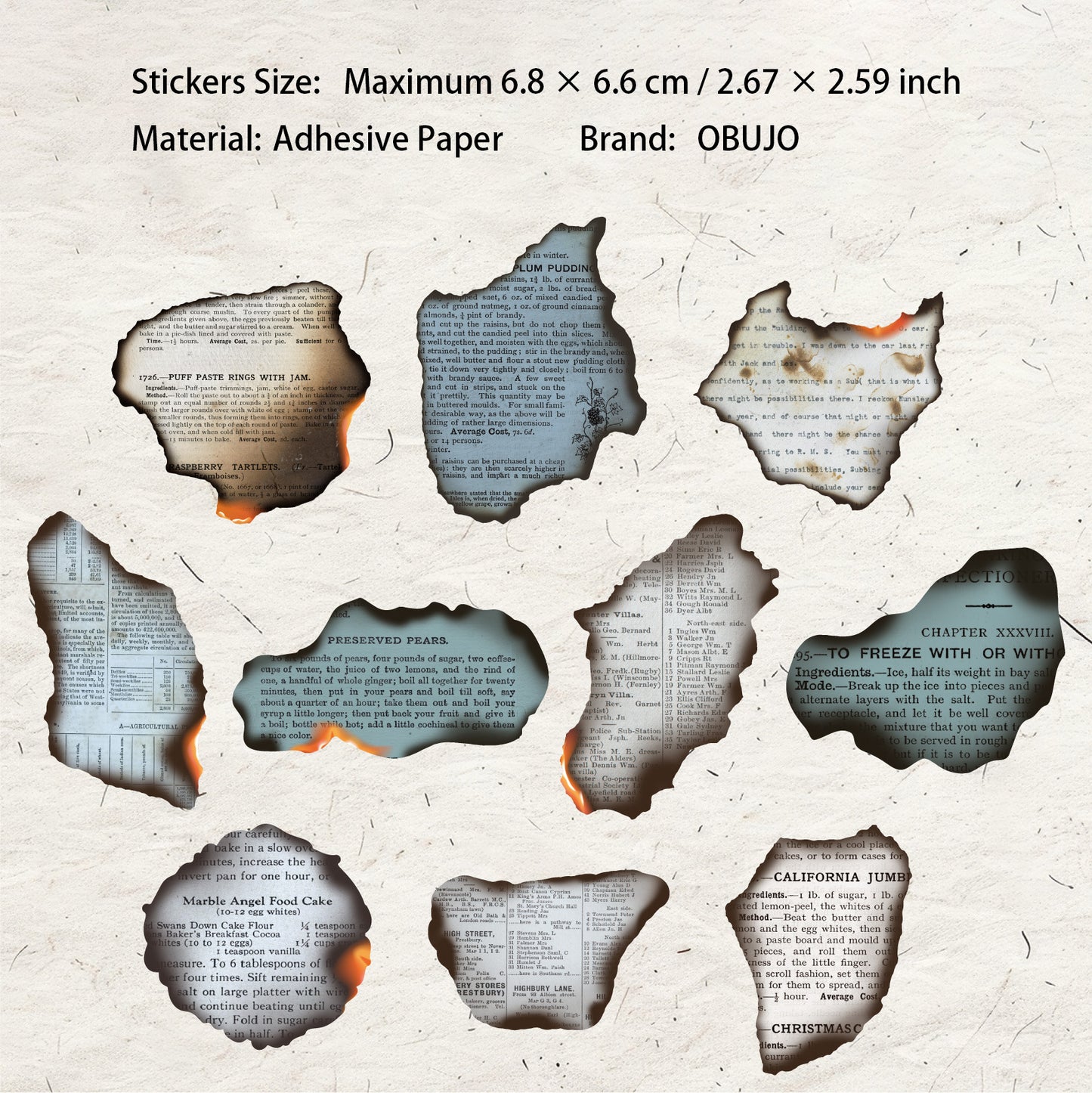 20 Pcs Burning Debris Themed Stickers SGSY