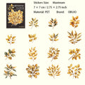 15 Pcs Vintage Flower Leaf PET Stickers YSHY
