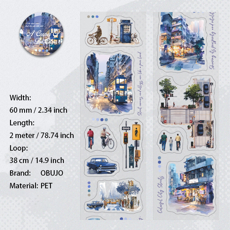 1 Roll City Corner PET Stickers Tape DSYJ