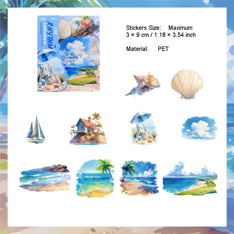 10 Pcs Natural Landscape PET Stickers ZRHJ
