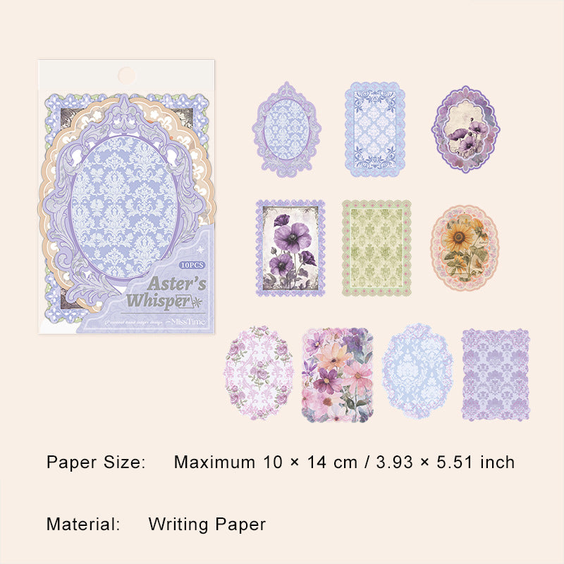 10 Pcs Vintage Lace Edged Scrapbook Paper XRYY