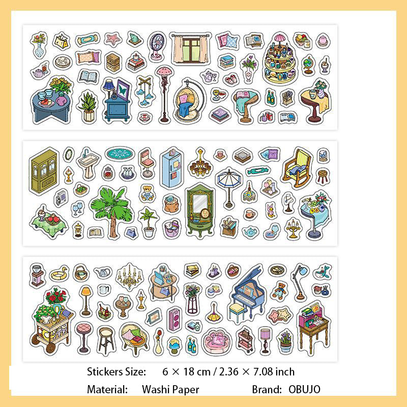 6 Pcs Life Style Planner Washi Stickers SHWD