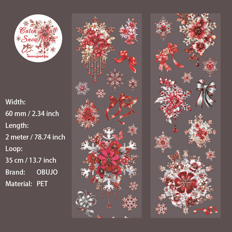 1 Roll Snowflake Themed PET Tape BZXXH