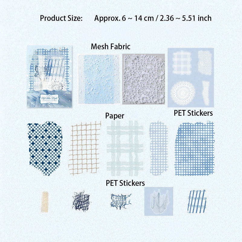 23 Pcs Textured Journal Paper and Fabric Mesh WSXL