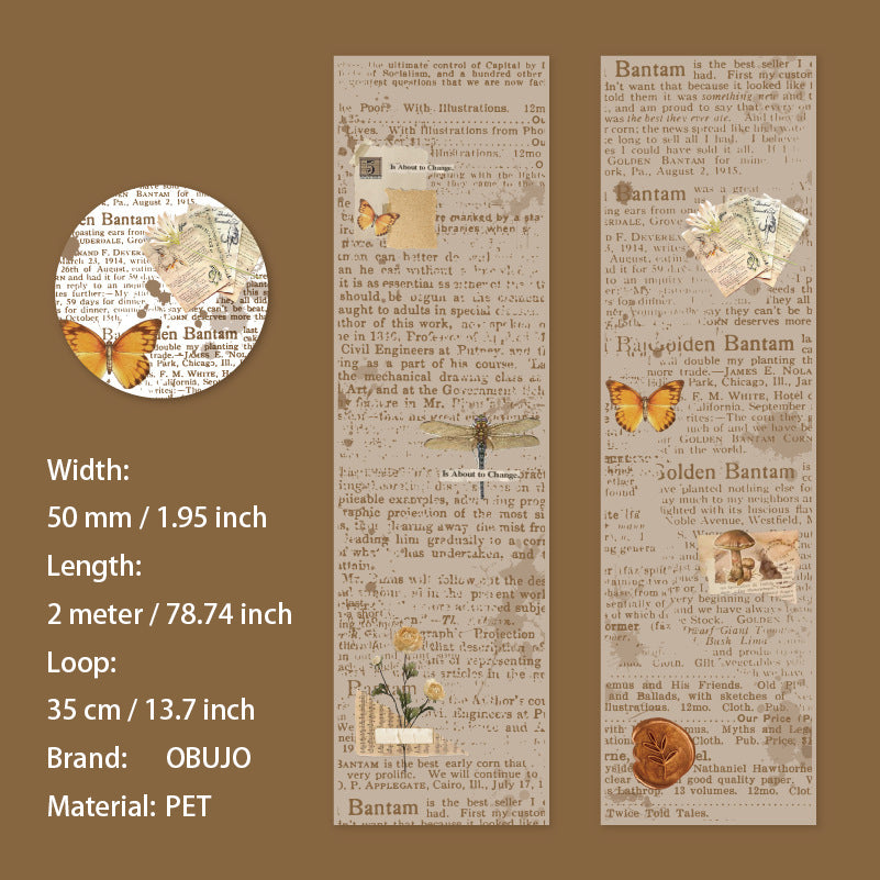 1 Roll Vitnage Journal PET Tape YLJY